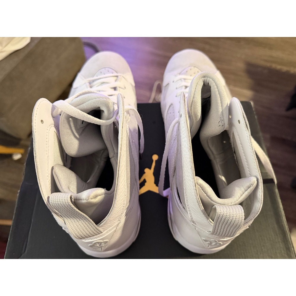 Air Jordan 7 Retro Pure Platinum White Metallic Silver 304775-120 Mens Sneakers - Picture 10 of 14